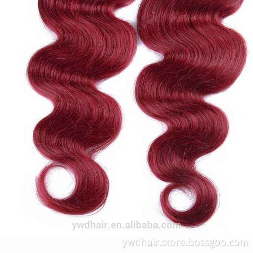 Dark Root Ombre Hair Extensions 1b/99j Peruvian Virgin Hair Body Wave Wavy Red Wine Two Tone ombre Human Hair Weave